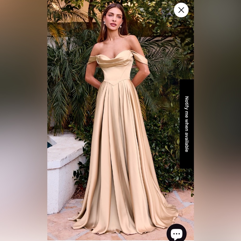 Elegant Off-Shoulder Cream Evening Gown